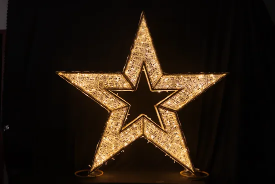 Outdoor 3D Star Christmas Decorative Fairy LED Motif Light for Courtyards Shopping Malls Street Decoration 