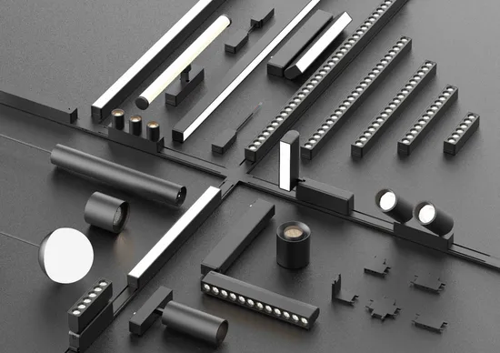 Ultra Thin Ceiling Track Lamp Track Rail Spot Lighting System 48V LED Magnetic Track Light 