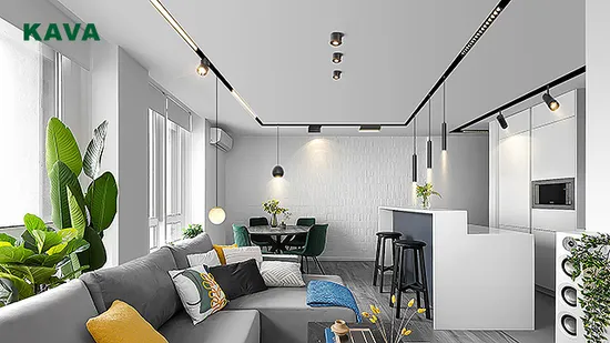Office Aluminum Magnetic Track Adjustable Beam Angle Light Linear Recessed Track Lighting 