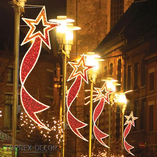 Newest High Quality Holiday 2D Christmas Decorative Outdoor Pole Street Motif Lights 